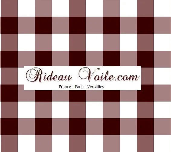 Carreaux motif vichy tissu au mètre carré marron blanc rideau couette coussin voilage