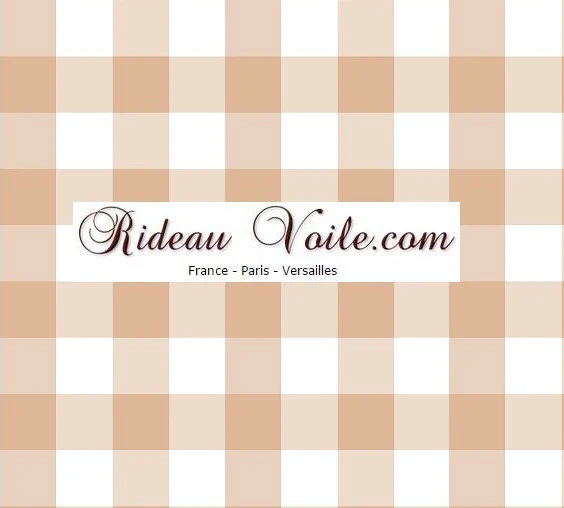 Rideauvoile Carreaux vichy tissu au mètre beige rideau couette coussin voilage
