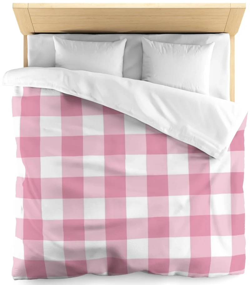 Imprimé carreaux rose tissu Vichy ameublement mètre rideau couette voilage
