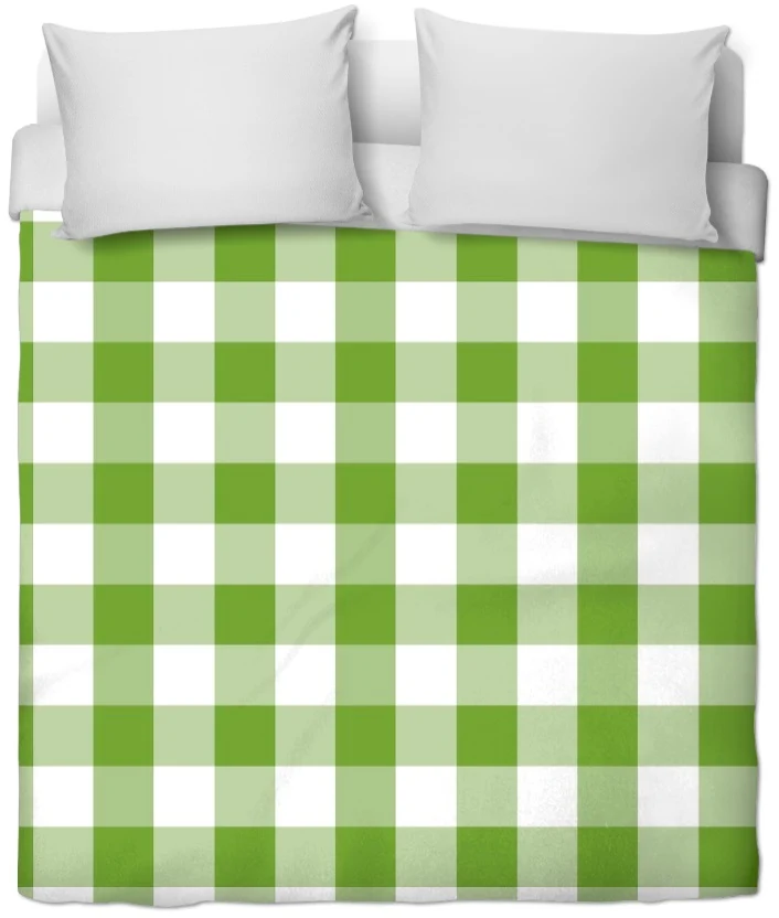 Tapisserie Carreaux vichy tissu déco au mètre motifs vert blanc rideau couette coussin
