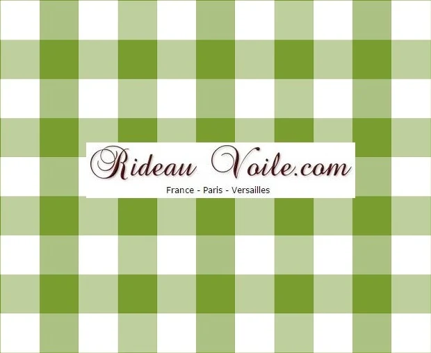 Tapisserie Carreaux vichy tissu déco au mètre motifs vert blanc rideau couette coussin
