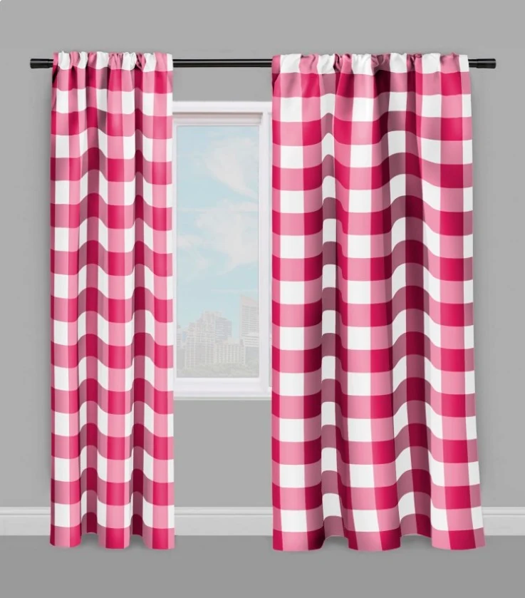 Carreaux vichy tissu au mètre motifs rose rideau couette coussin voilage sur mesure
