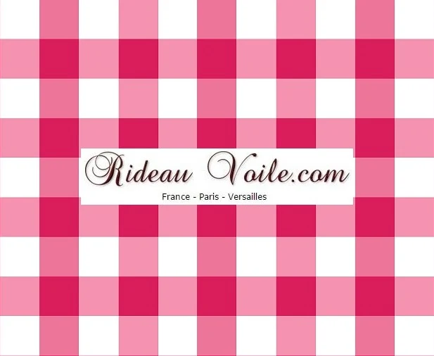 Carreaux vichy tissu au mètre motifs rose rideau couette coussin voilage sur mesure