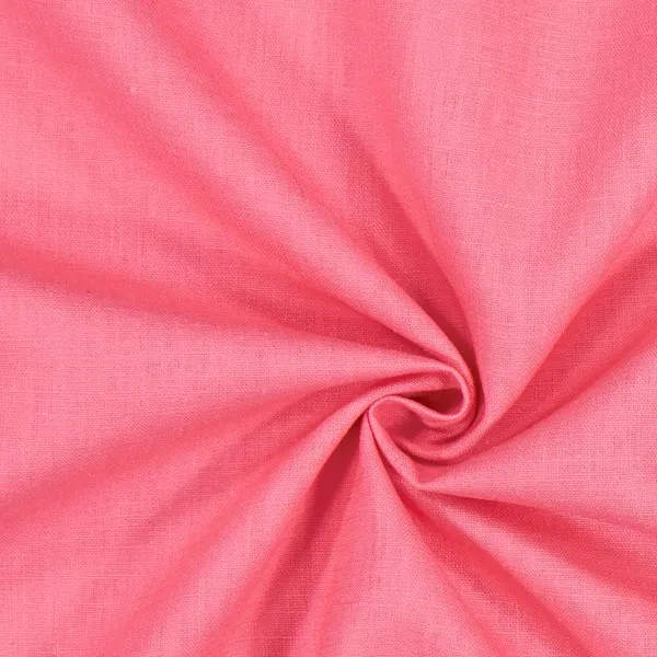 Toile de Lin uni 100% tissu au mètre rose rideau coussin
