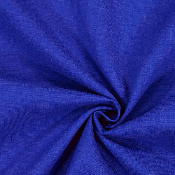 Collection Toile de Lin uni tissu ameublement au mètre bleu indigo rideau coussin