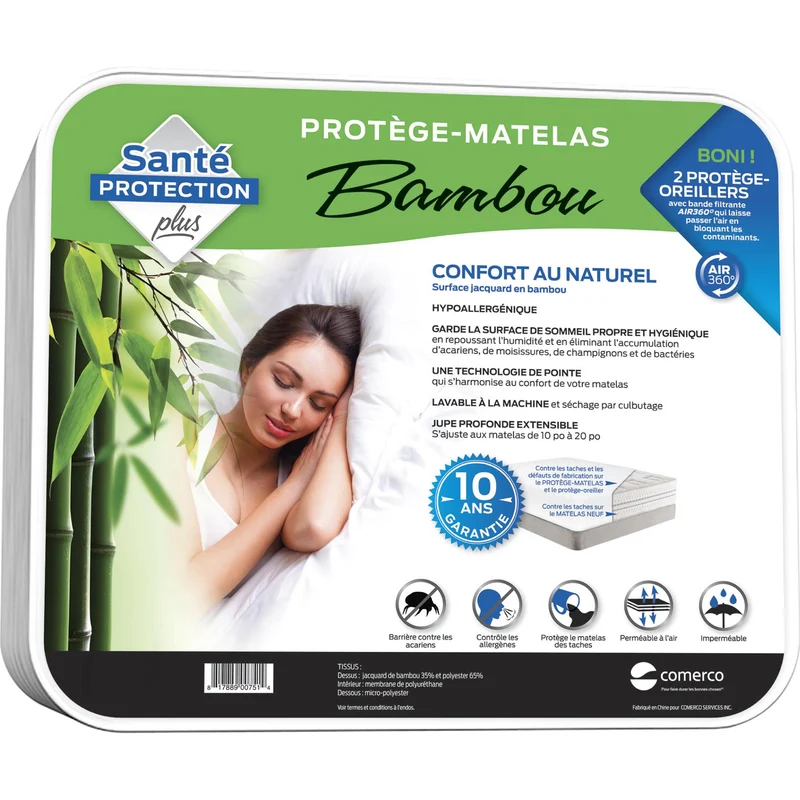 Comerco Protection pour matelas Bambou