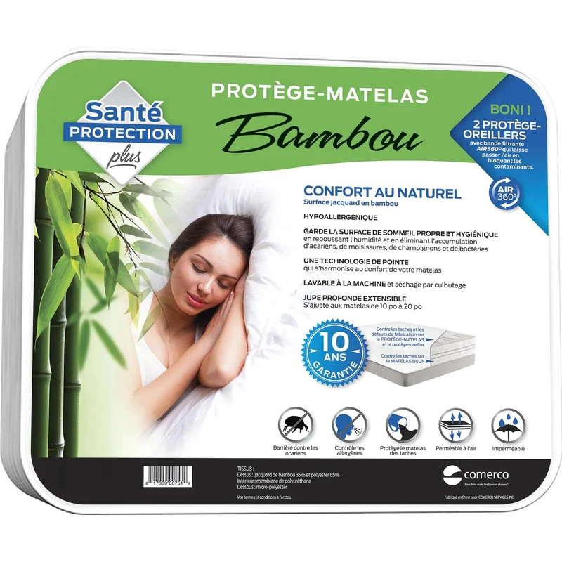 Comerco Protection pour matelas Bambou