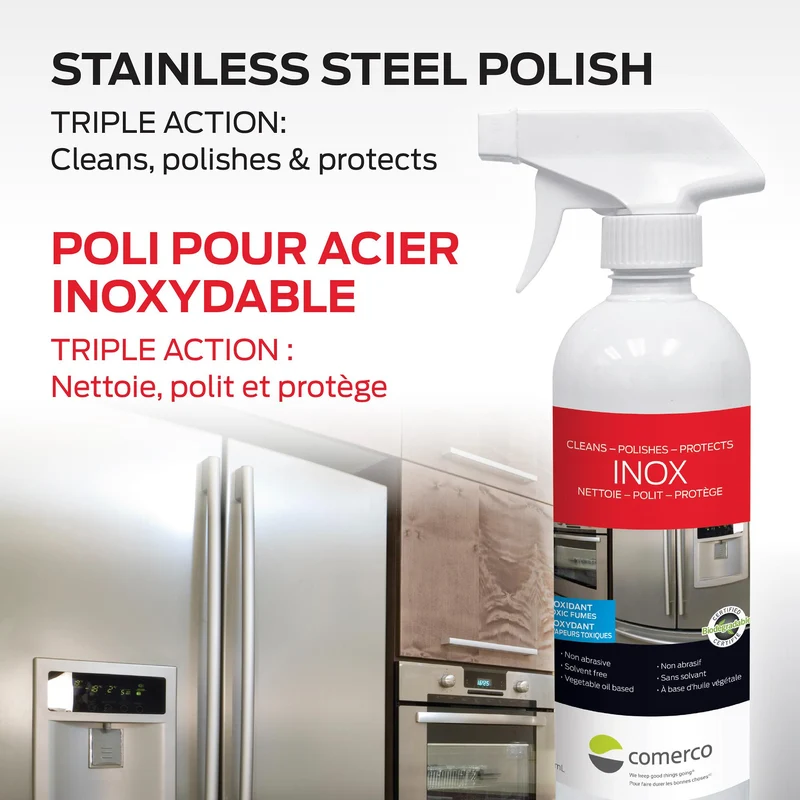 Comerco Ensemble d'entretien pour acier inoxydable avec gant applicateur - 500ml 3341.10201