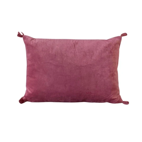 Coussin rectangulaire en velours Framboise