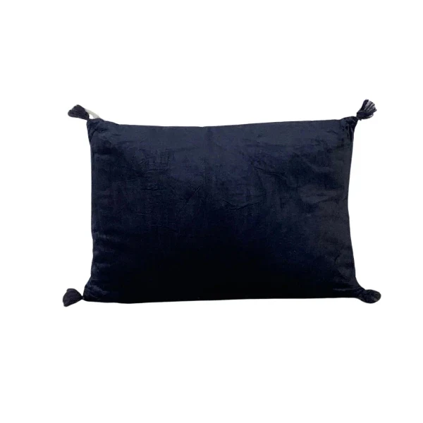 Coussin rectangulaire en velours Bleu nuit