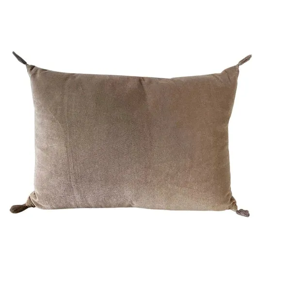 Coussin rectangulaire en velours Grège