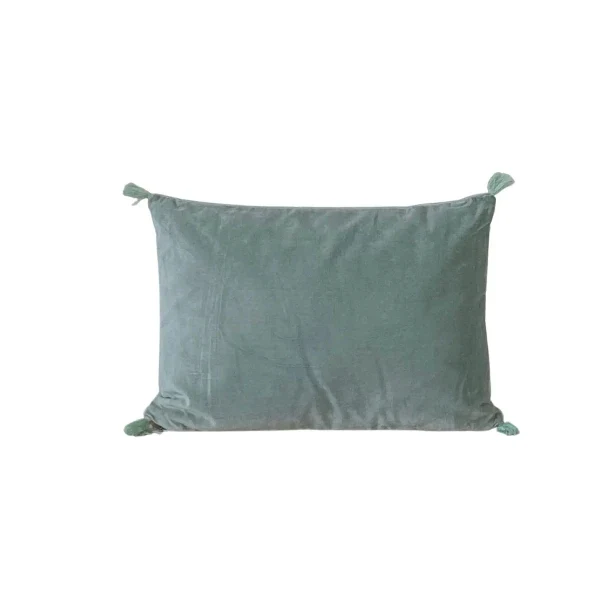 Coussin rectangulaire en velours Vert d'eau