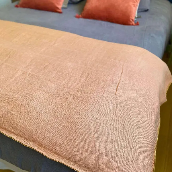 Édredon en lin lavé Rose poudré