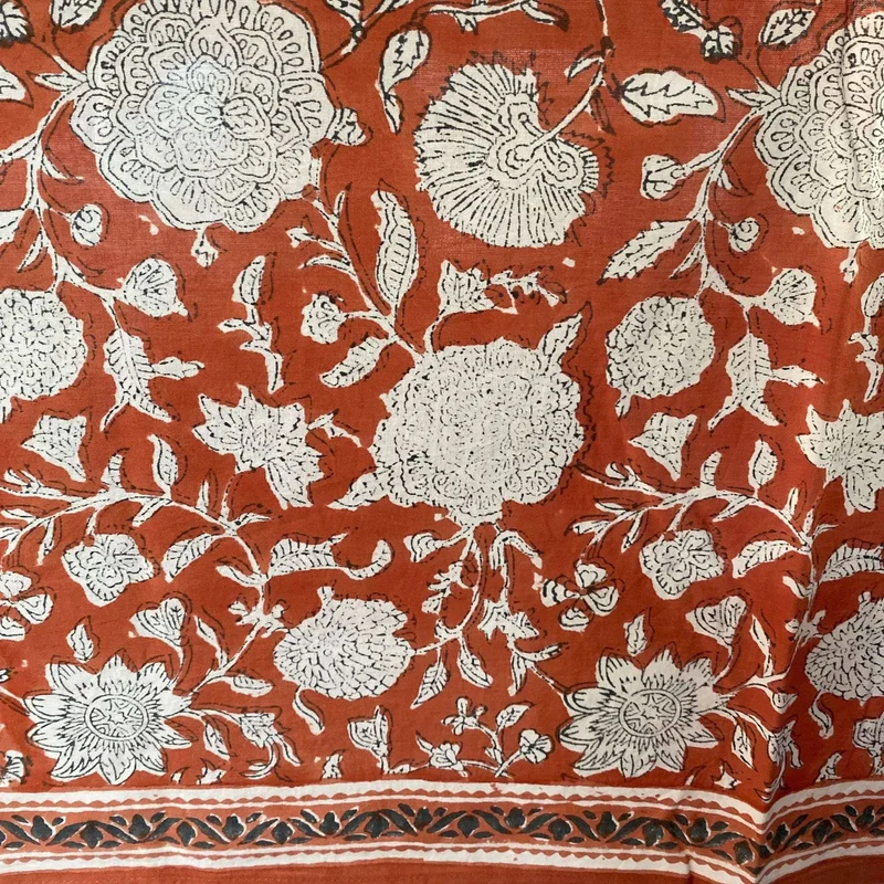 Nappe rectangulaire en coton Terracotta
