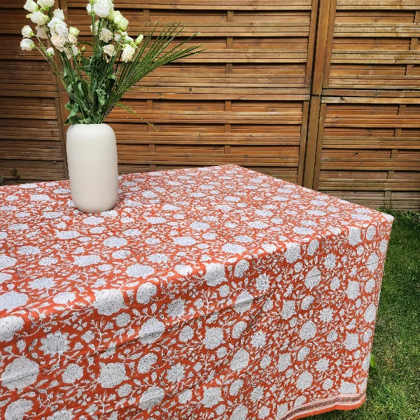 Nappe rectangulaire en coton Terracotta