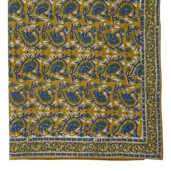Nappe rectangulaire en coton jaune