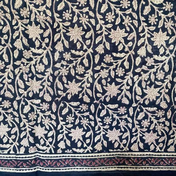 Nappe rectangulaire en coton indigo