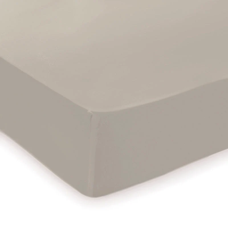 Drap-housse satin de coton - Taupe