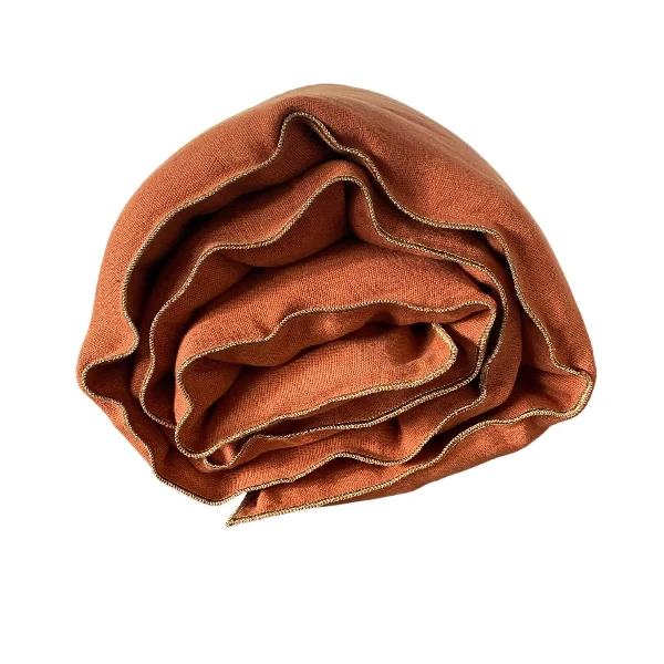 Édredon en lin lavé Terracotta