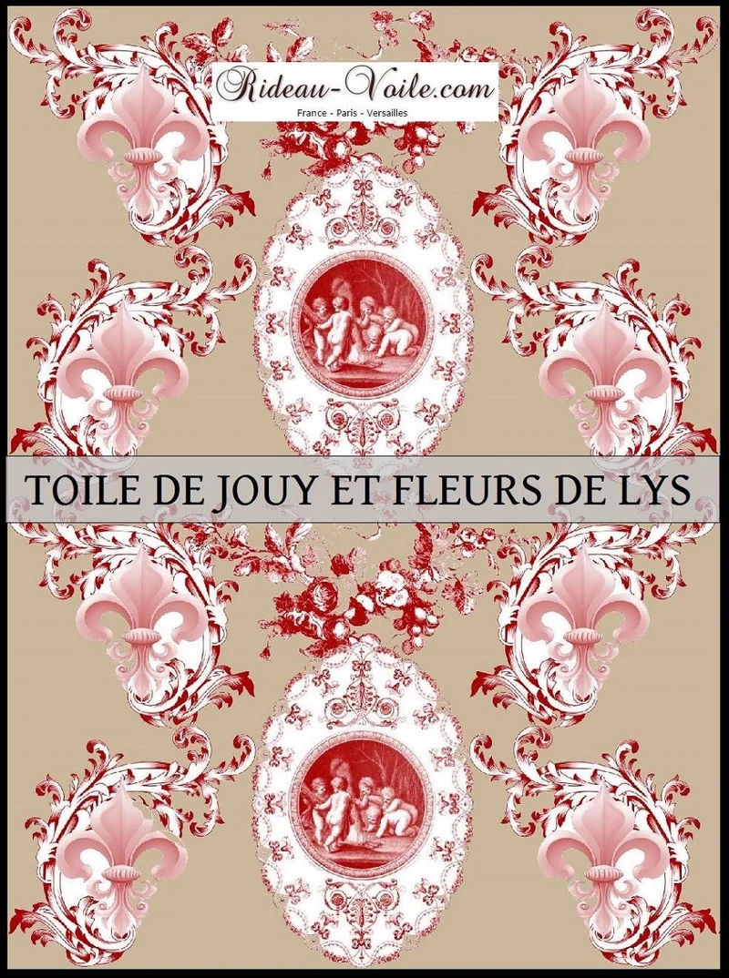 Toile de Jouy tissu mètre motif Angel Empire rouge cortina Gordijnen fugonny Anjos