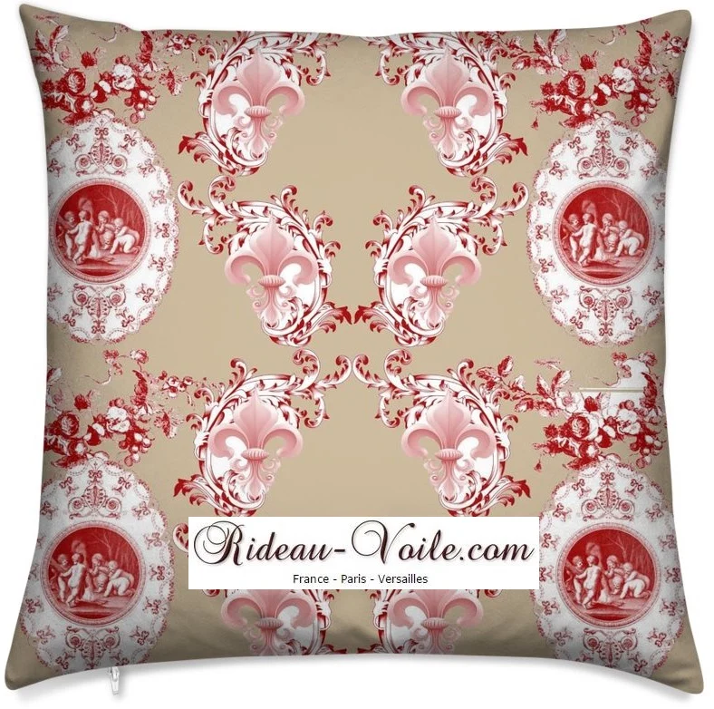 Toile de Jouy tissu mètre motif Angel Empire rouge cortina Gordijnen fugonny Anjos
