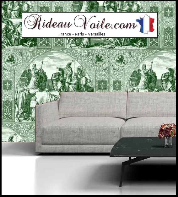 Tissus style Moyen Age motif ancien Toile de jouy Médiéval tapisserie historique mètre