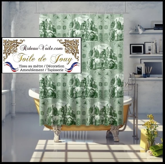 Tissus style Moyen Age motif ancien Toile de jouy Médiéval tapisserie historique mètre