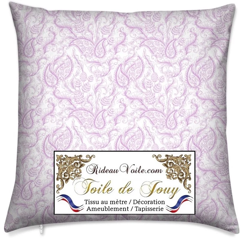 Boutique Toile de Jouy violet tissu au mètre motif cachemire Paisley