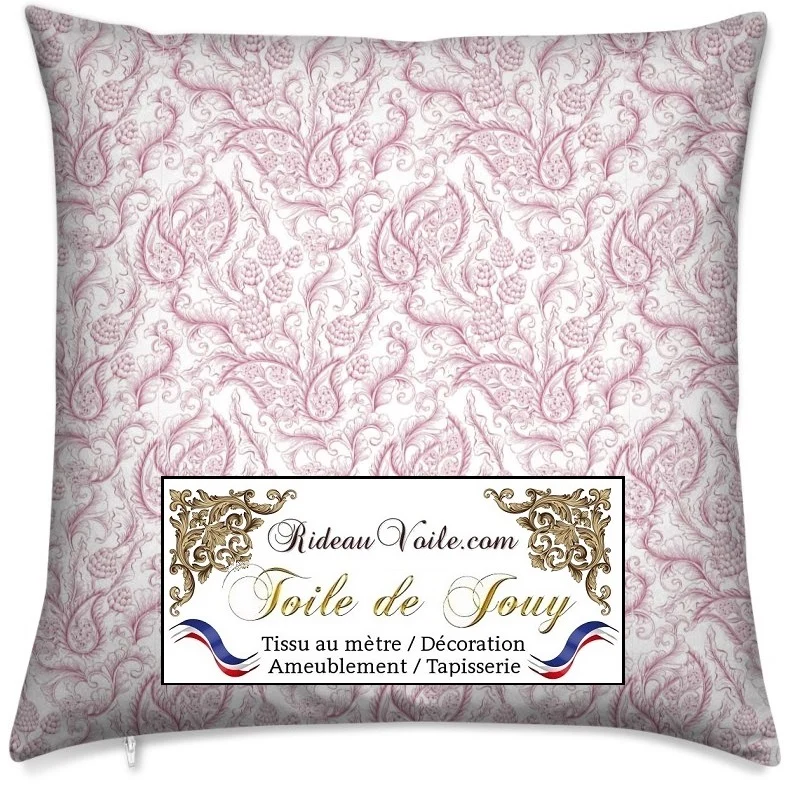 Tissu ameublement mètre motif Toile de Jouy rouge rideau Gardib stof ved måleren