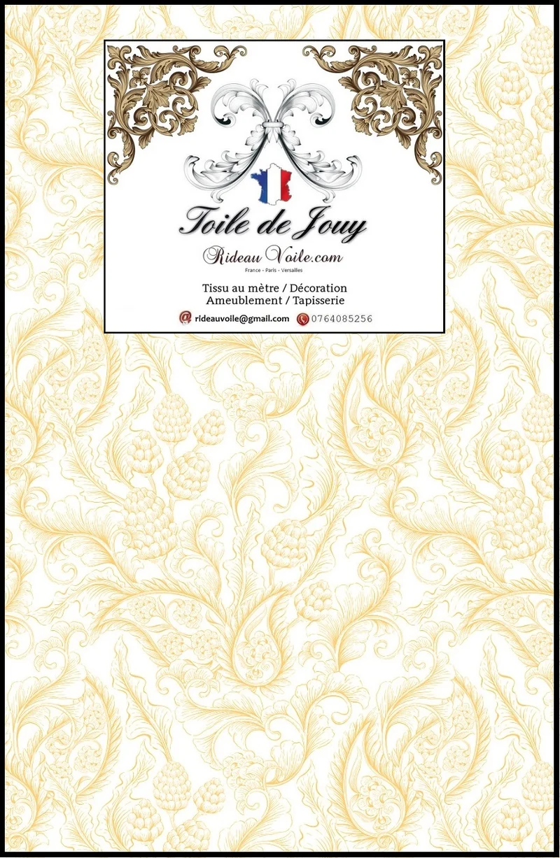 Toile de Jouy jaune tissu motif cachemire Paisley Indiennes