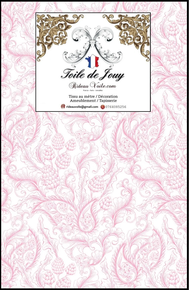 Tissu ameublement Toile de Jouy rose tissu motif Paisley rideau voilage