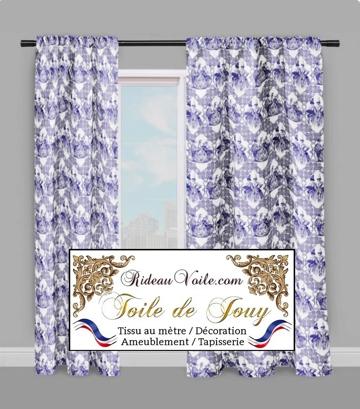 Tissu rideau French fabrics Toile de Jouy pattern meter curtain upholstery tapestry
