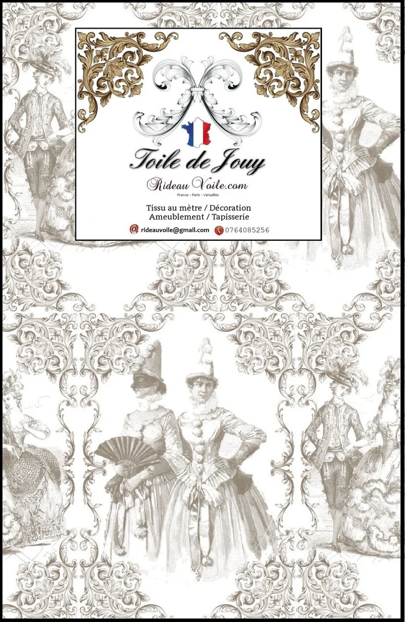 Boutique jacquard design Toile de Jouy tissu mètre ameublement rideau voilage