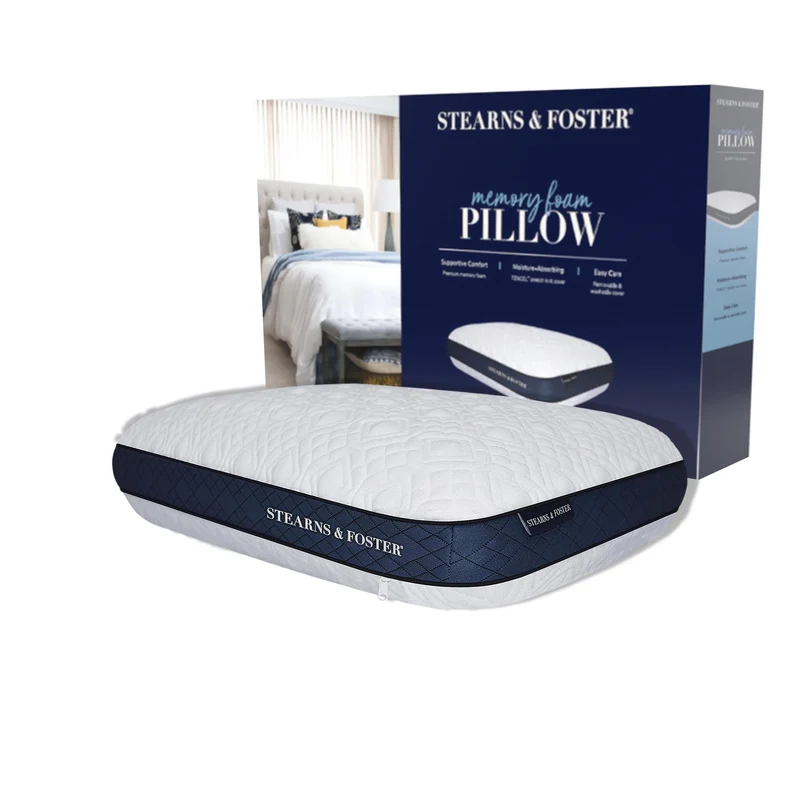 Stearns & Foster Oreiller de format grand Oreiller de lit en mousse mémoire avec housse Tencel pour grand lit