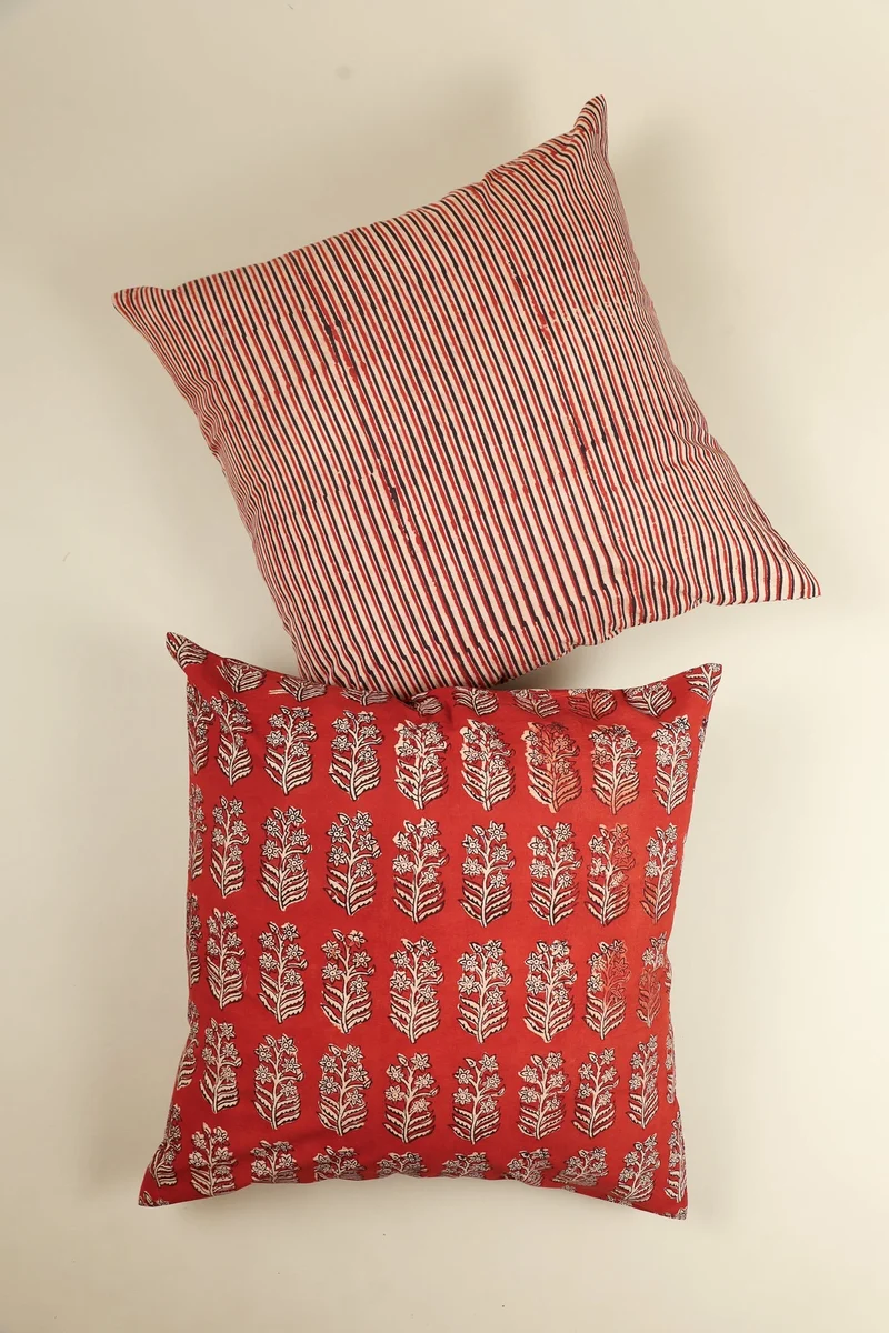Ember Bloom Cotton Pillow