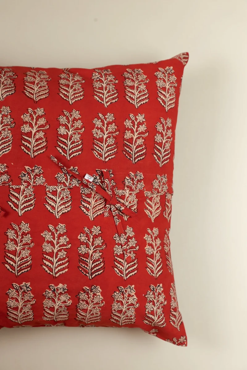 Ember Bloom Cotton Pillow