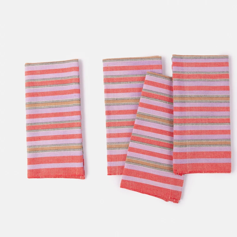 Kenya Handloom Cotton Napkins — Set of 4
