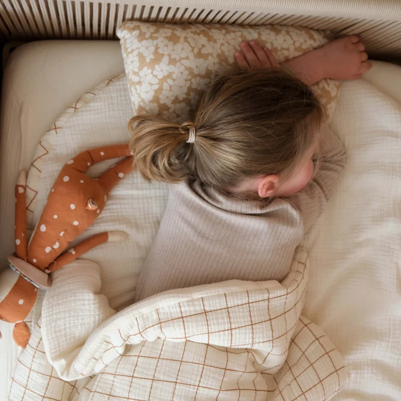 Sac de couchage enfant gaze de coton CARREAU CAMEL