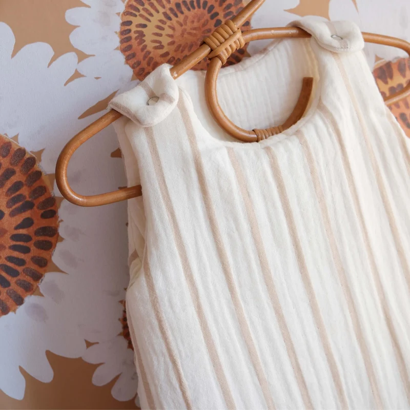 Gigoteuse gaze de coton RAYURES BEIGE TOG 2