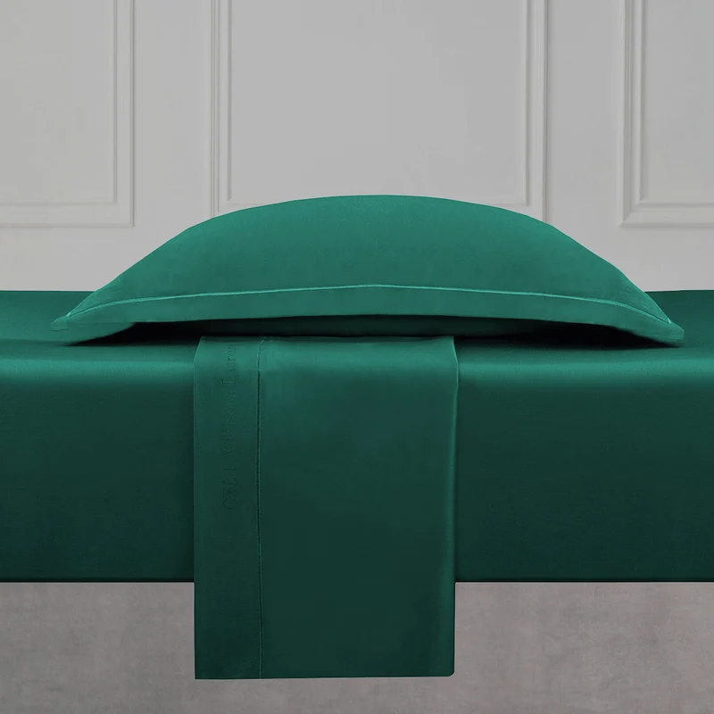 Drap plat satin de coton - Uni 1 baratta Vert 02