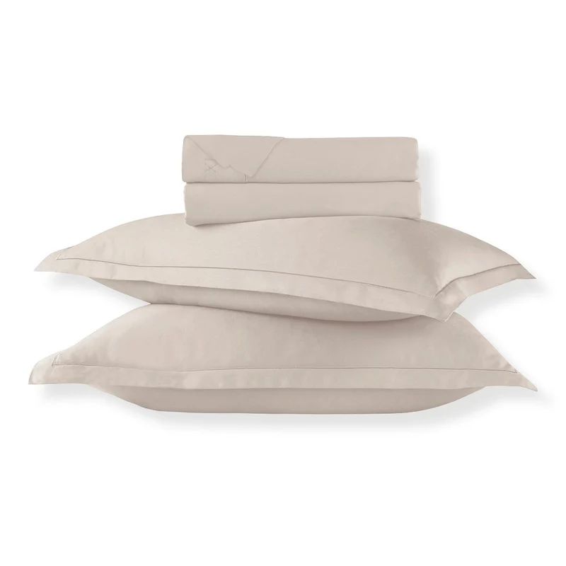 Ensemble de draps satin de coton - Uni 1 baratta Taupe 05