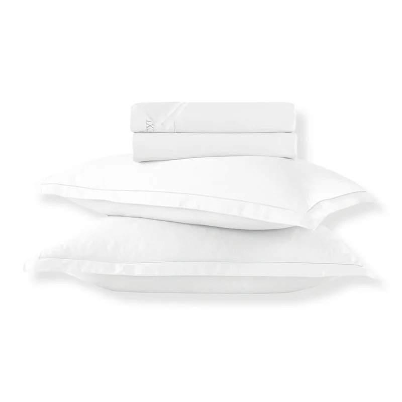 Ensemble de draps satin de coton - Uni 1 baratta Blanc 01