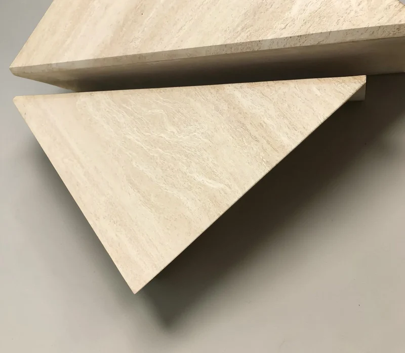 Italian Postmodern Travertine Tables - Sold as Set