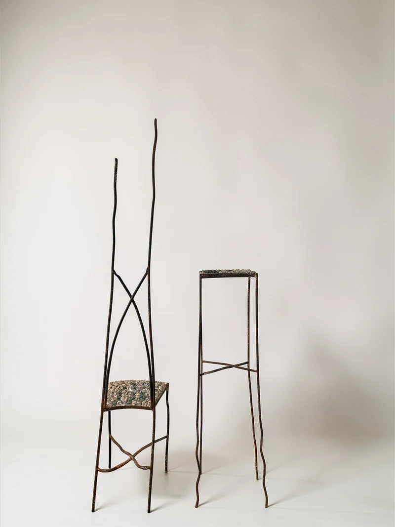 Vintage Italian Modernist Wrought Iron Furniture