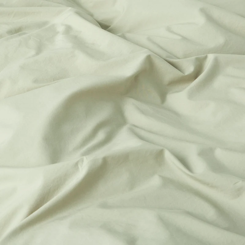 2 taies d'oreiller en percale de coton lavé 300 fils • Vert Sauge