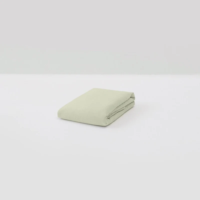 Drap plat en lin lavé 190g/m² • Vert Sauge