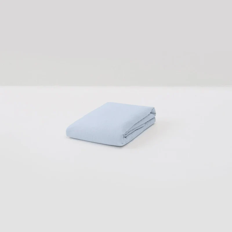 Drap housse en lin lavé 190g/m² • Bleu Glacier