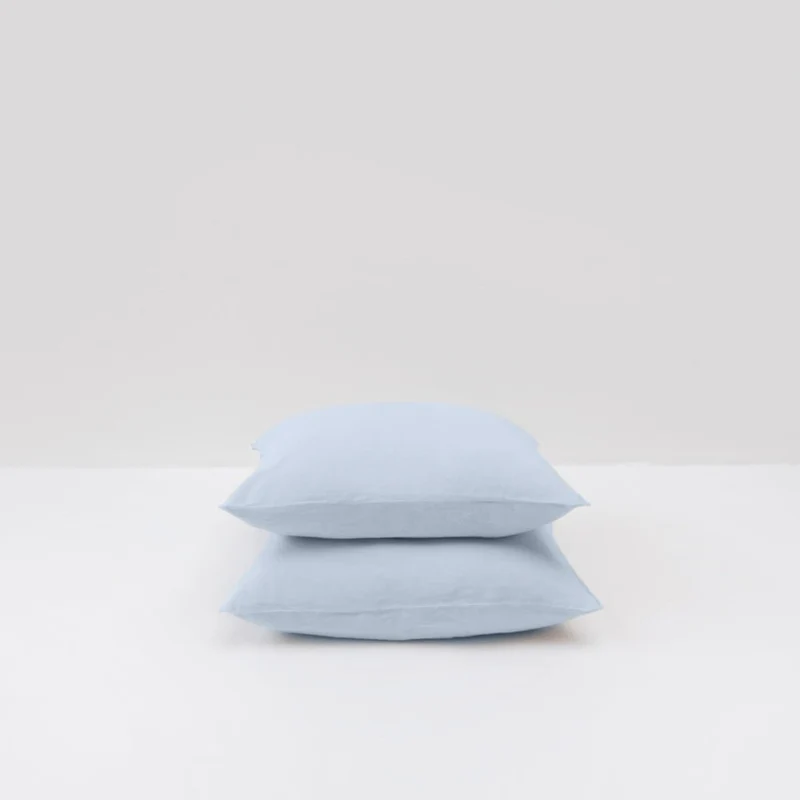 2 taies d'oreiller en lin lavé 190g/m² • Bleu Glacier