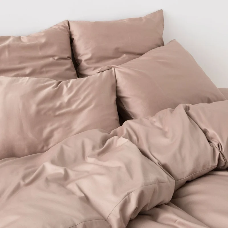 Parure de lit en satin de coton égyptien 300 fils • Beige Argile