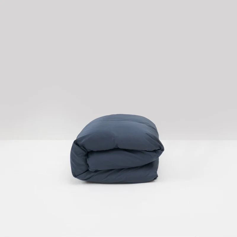 Housse de couette en satin coton égyptien 300 fils • Bleu Orage